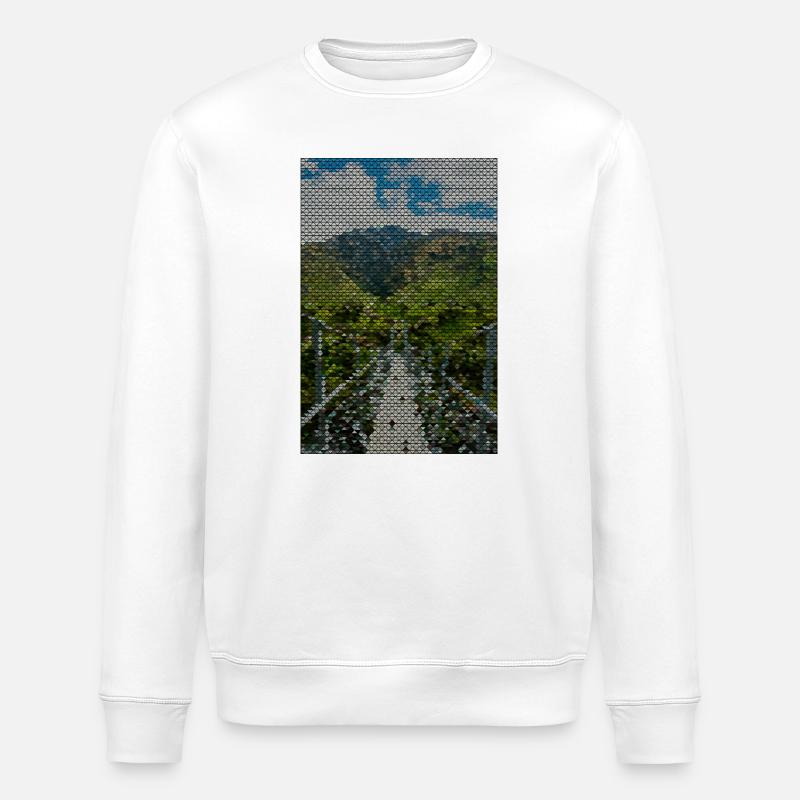 Sentier du paysage géométrique - Sweat bio ROLLER Stanley/Stella Unisexe - blanc