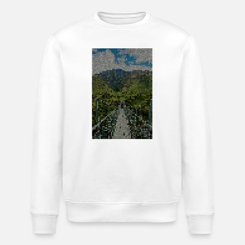 Gitterlandschaft Bergfluss - Stanley/Stella Unisex Bio-Sweatshirt ROLLER - Weiß