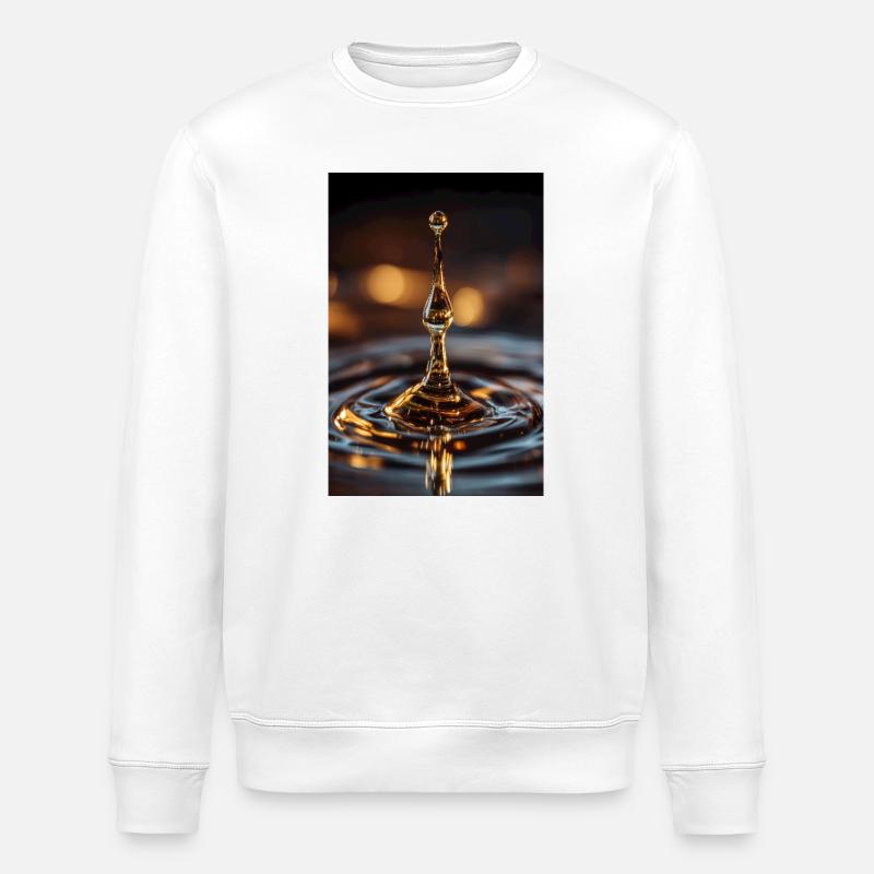 Goutte d’eau dorée Splash - Sweat bio ROLLER Stanley/Stella Unisexe - blanc