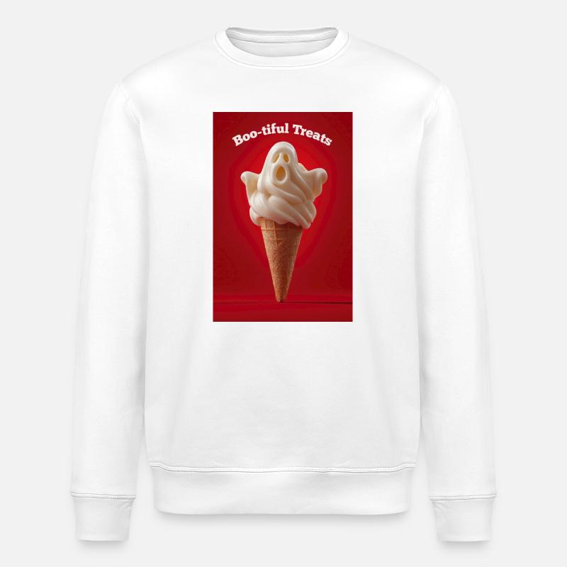 Boo-tiful Ghost IceCream - Stanley/Stella Unisex Bio-Sweatshirt ROLLER - Weiß