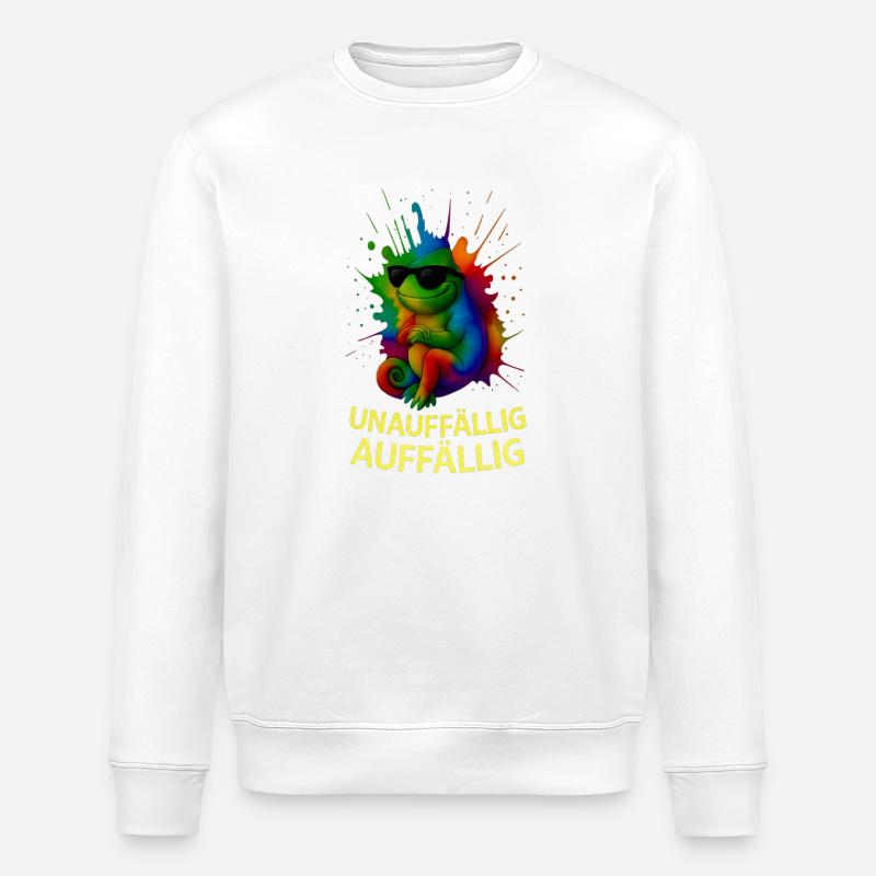 Rainbow chameleon with style - Stanley/Stella ROLLER Unisex Organic Sweatshirt - white
