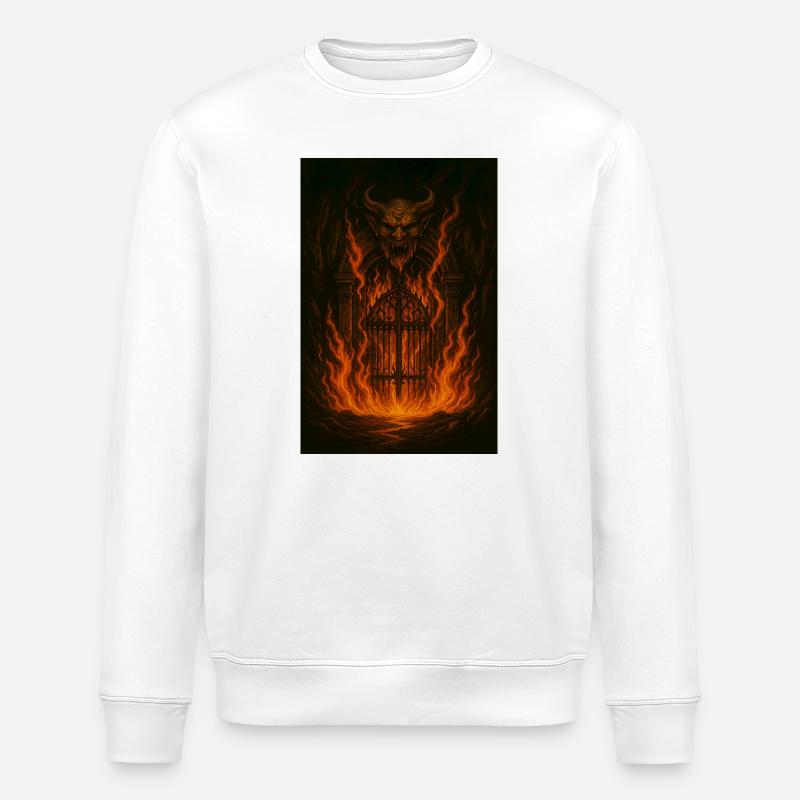 Feuerpforte Dämonengestalt - Stanley/Stella Unisex Bio-Sweatshirt ROLLER - Weiß