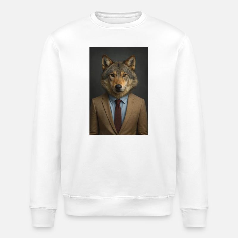 Wolf im Anzug - Stanley/Stella Unisex Bio-Sweatshirt ROLLER - Weiß