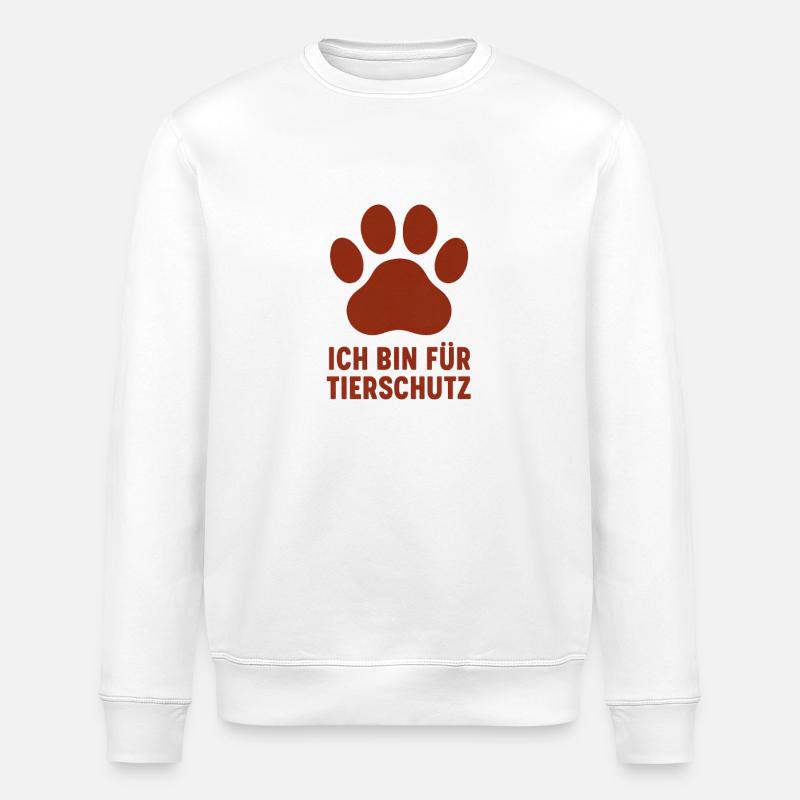 Pfotenlogo für Tierschutz Statement - Stanley/Stella Unisex Bio-Sweatshirt ROLLER - Weiß
