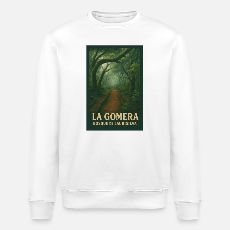 La Gomera Laurisilva Waldpfad - Stanley/Stella Unisex Bio-Sweatshirt ROLLER - Weiß