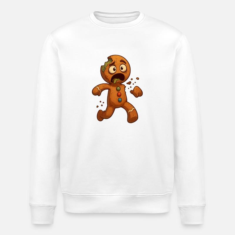 Halloween Zombie Lebkuchenmann - Stanley/Stella Unisex Bio-Sweatshirt ROLLER - Weiß