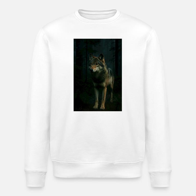 Wildtiere, Wölfe - Stanley/Stella Unisex Bio-Sweatshirt ROLLER - Weiß