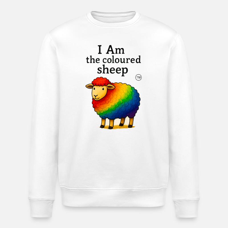Regenbogenschaf des bunten Stolzes - Stanley/Stella Unisex Bio-Sweatshirt ROLLER - Weiß