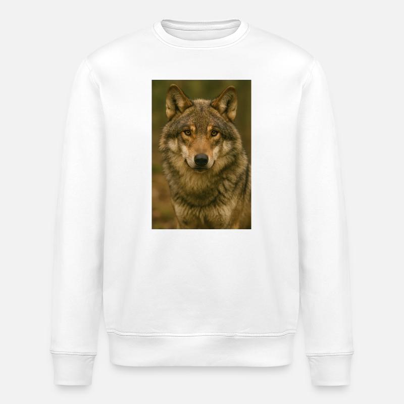 Tier, Wolf - Stanley/Stella Unisex Bio-Sweatshirt ROLLER - Weiß