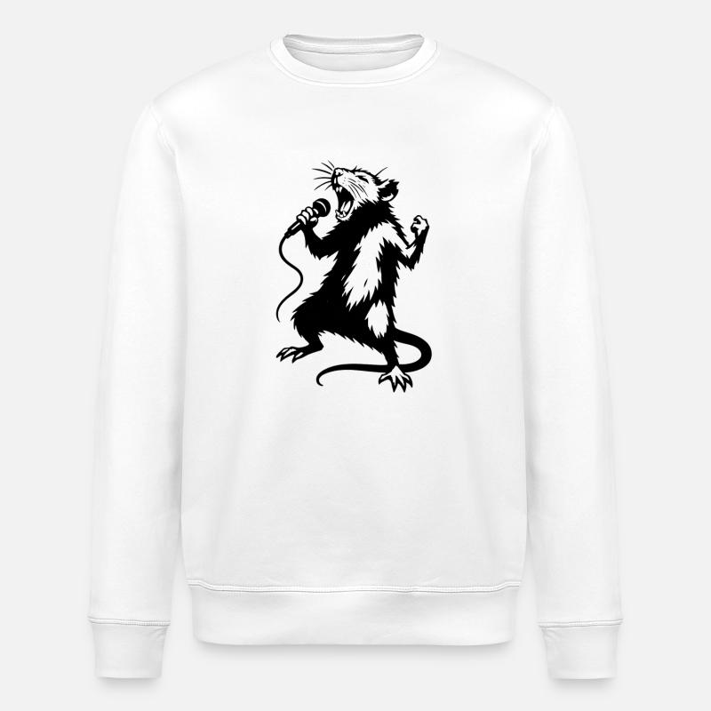 Chanteur de rats avec microphone - Sweat bio ROLLER Stanley/Stella Unisexe - blanc