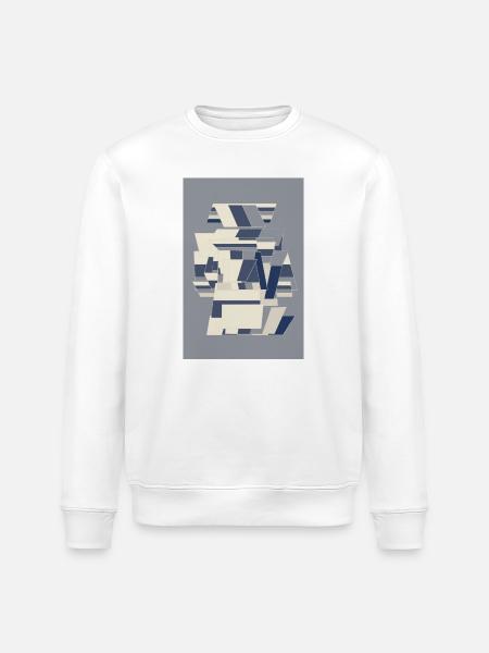 Blue Robot Warrior - Stanley/Stella ROLLER Unisex Organic Sweatshirt - white