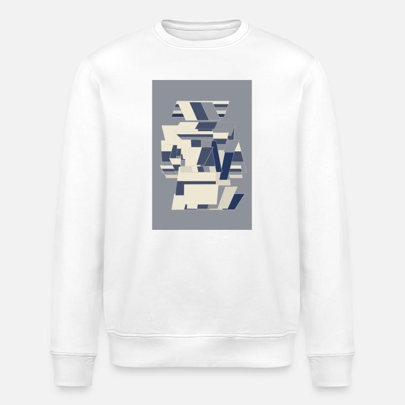 Blue Robot Warrior - Stanley/Stella ROLLER Unisex Organic Sweatshirt - white