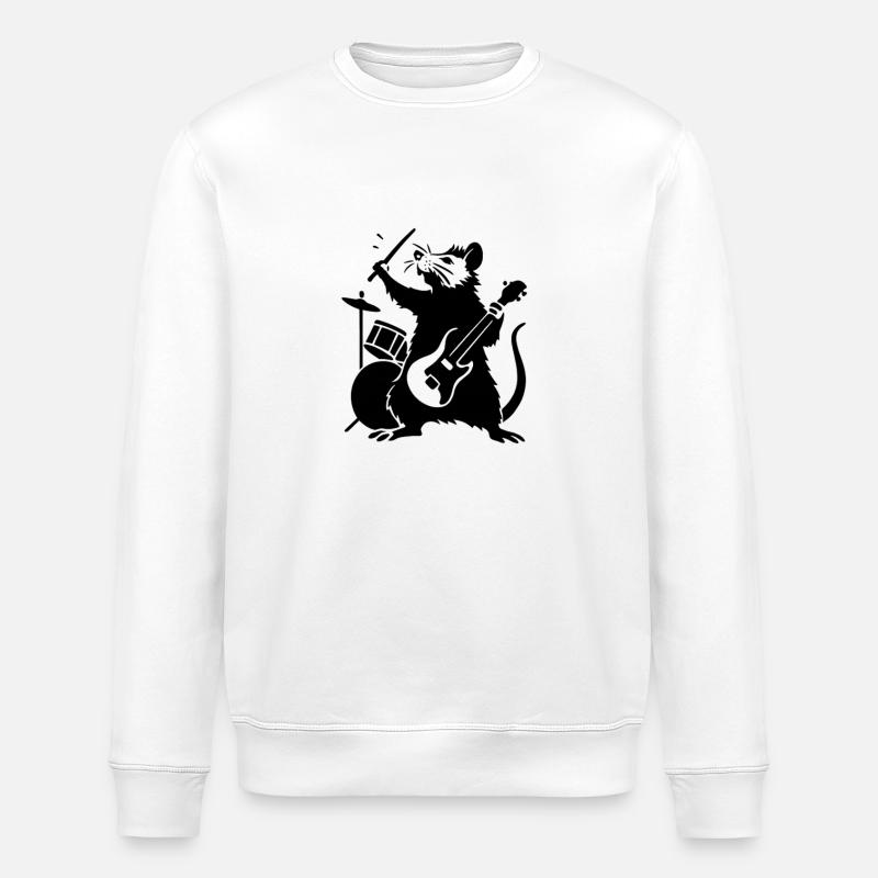 Rat dans un groupe - Sweat bio ROLLER Stanley/Stella Unisexe - blanc