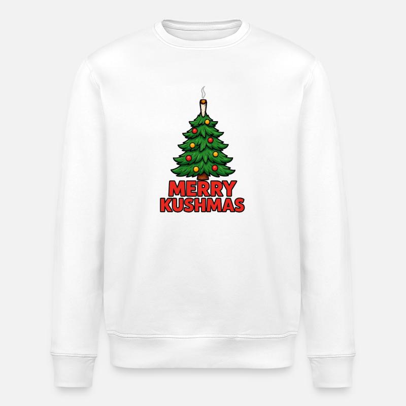 Kushmas Weihnachtsbaum Design - Stanley/Stella Unisex Bio-Sweatshirt ROLLER - Weiß