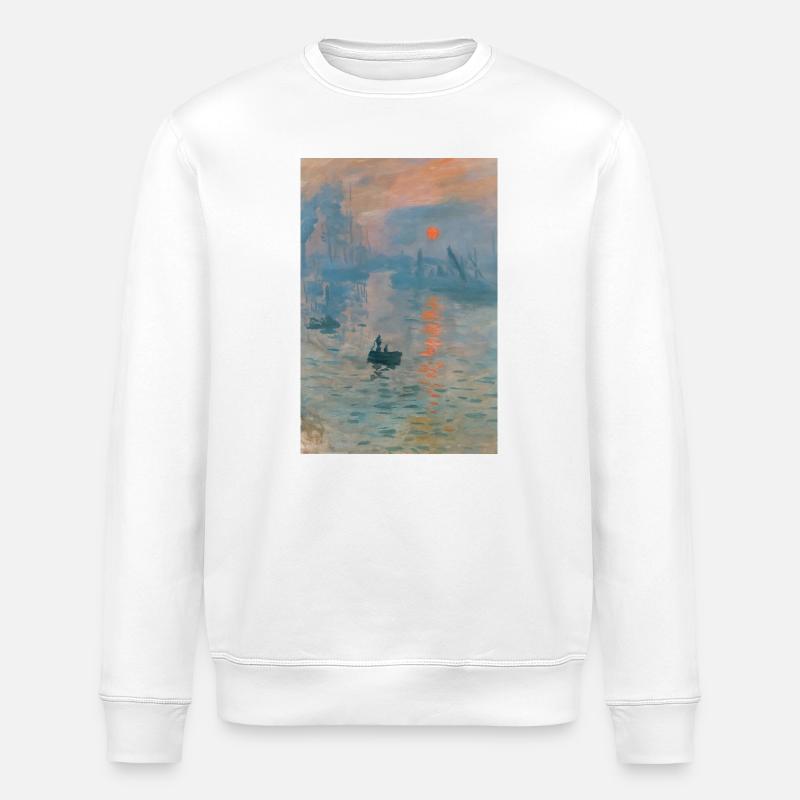 Paysage marin impressionniste Coucher de soleil - Sweat bio ROLLER Stanley/Stella Unisexe - blanc