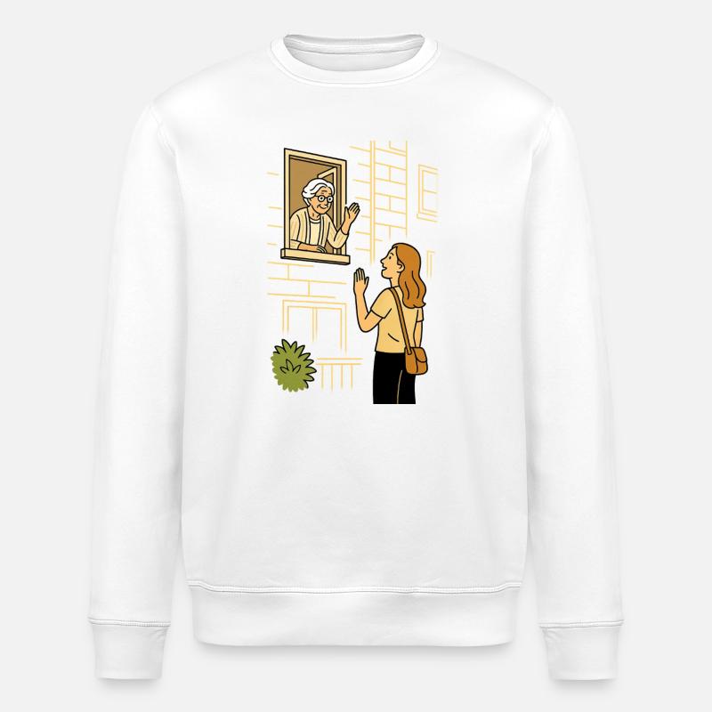 Accompagner Mamie Karin à la maison - Sweat bio ROLLER Stanley/Stella Unisexe - blanc