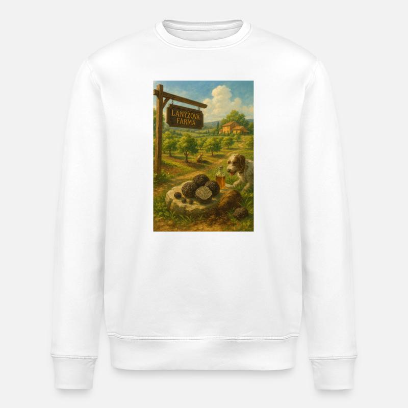 Trüffelfarm Rustikale Landschaft - Stanley/Stella Unisex Bio-Sweatshirt ROLLER - Weiß