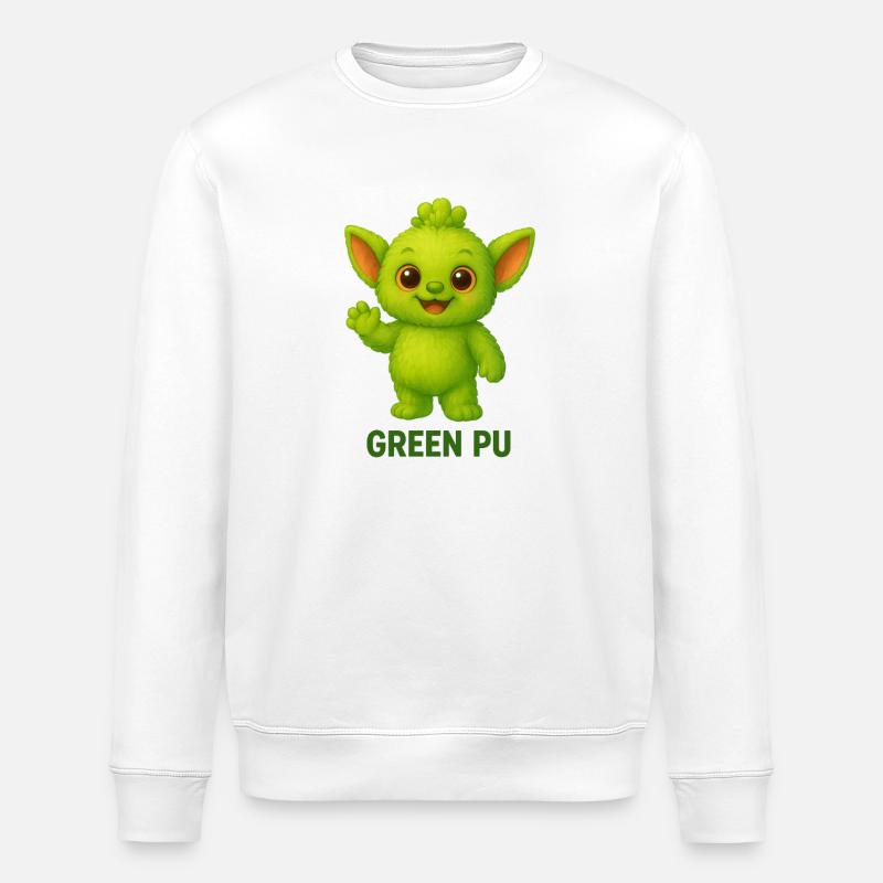 Mascotte de créature Pu verte - Sweat bio ROLLER Stanley/Stella Unisexe - blanc