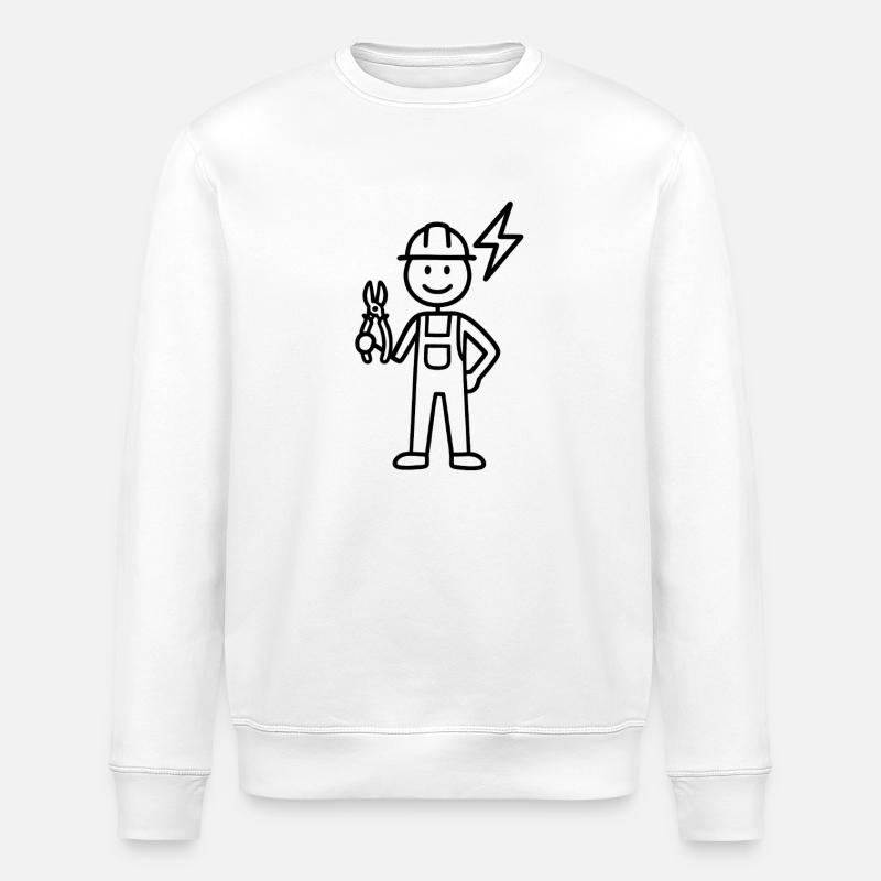 Elektriker Strichmännchen - Stanley/Stella Unisex Bio-Sweatshirt ROLLER - Weiß