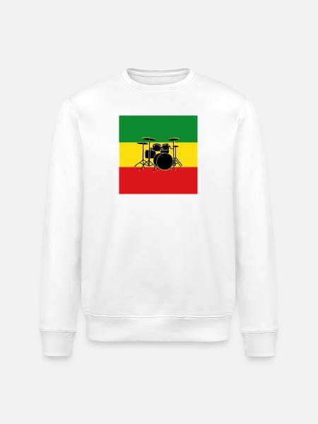 Reggae Drums - Stanley/Stella ROLLER Unisex Organic Sweatshirt - white