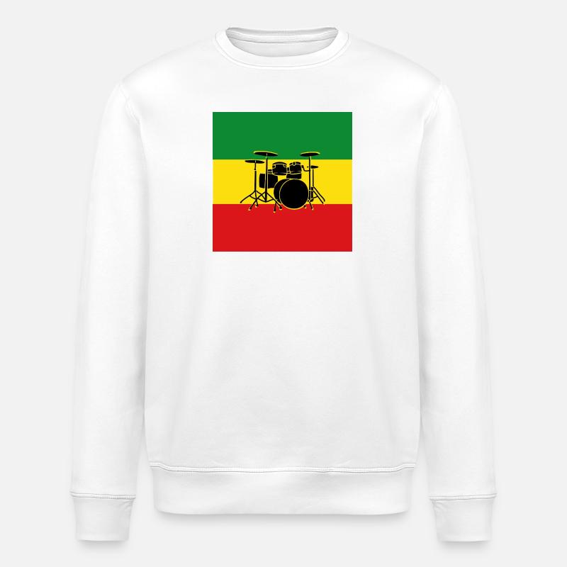 Reggae Drums - Stanley/Stella ROLLER Unisex Organic Sweatshirt - white