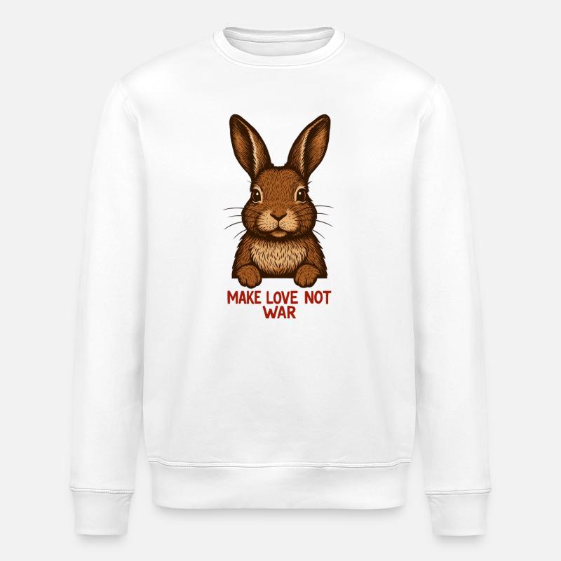 Friedenhase – Liebe statt Krieg - Stanley/Stella Unisex Bio-Sweatshirt ROLLER - Weiß