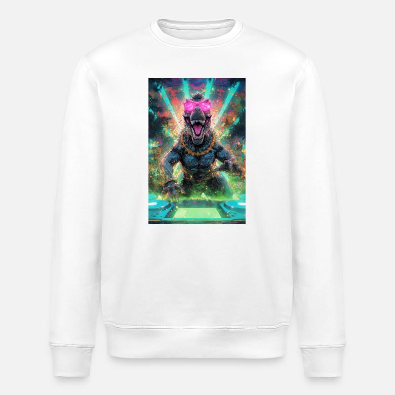DJ T-Rex – Neon Jungle Rave | Joyverse - Sweat bio ROLLER Stanley/Stella Unisexe - blanc