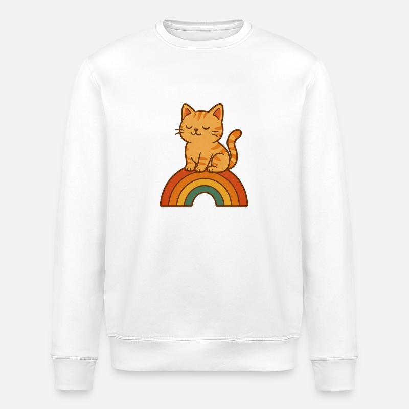 Chat Arc-en-ciel Tranquillité - Sweat bio ROLLER Stanley/Stella Unisexe - blanc