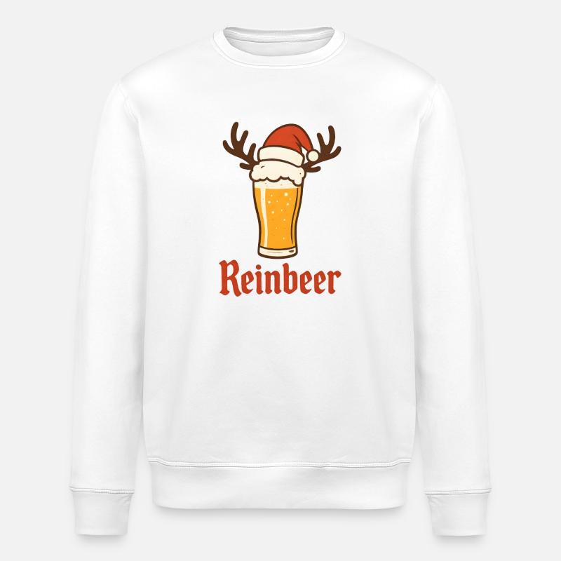 Reinbeer Rentier Bier Weihnachten - Stanley/Stella Unisex Bio-Sweatshirt ROLLER - Weiß