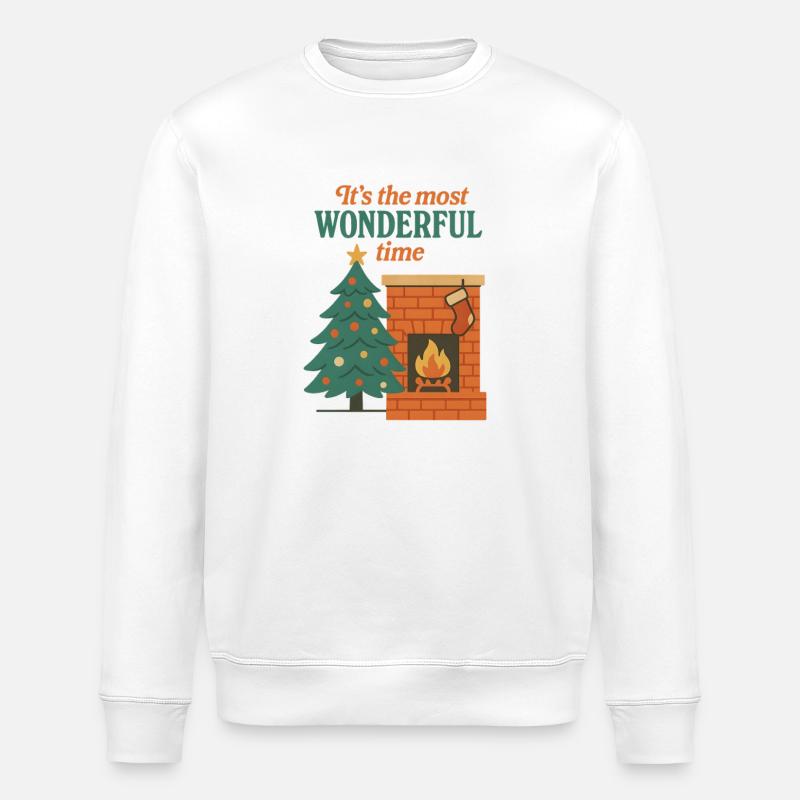 Weihnachten Most Wonderful Time - Stanley/Stella Unisex Bio-Sweatshirt ROLLER - Weiß