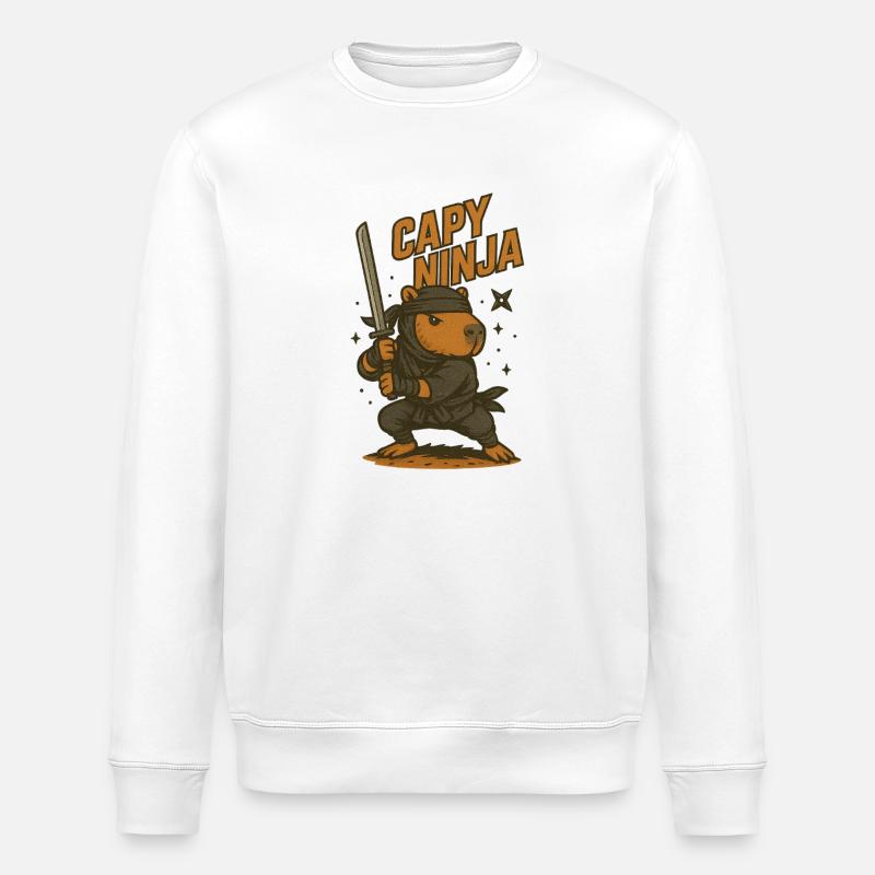 Shadow Capy – Chemise ⚔️ Ninja Capybara - Sweat bio ROLLER Stanley/Stella Unisexe - blanc