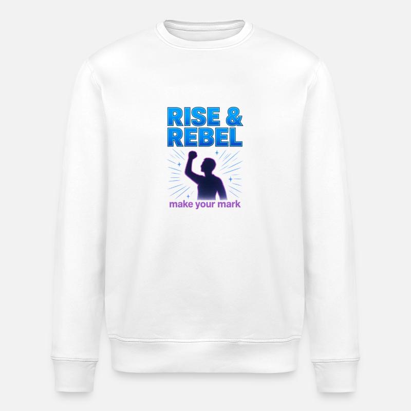 Rise & Rebel Make Your Mark - Stanley/Stella Unisex Bio-Sweatshirt ROLLER - Weiß
