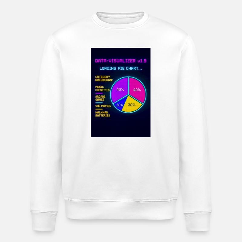 Neon Pie Chart Retro Visual - Stanley/Stella ROLLER Unisex Organic Sweatshirt - white