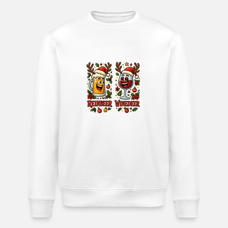 Reinbeer Winedeer Weihnachtsstimmung - Stanley/Stella Unisex Bio-Sweatshirt ROLLER - Weiß