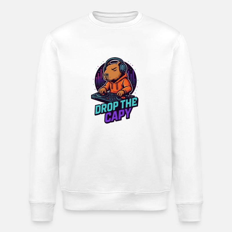 DJ Capy – Drop the Capy 🎧🔥 - Stanley/Stella ROLLER Unisex Organic Sweatshirt - white