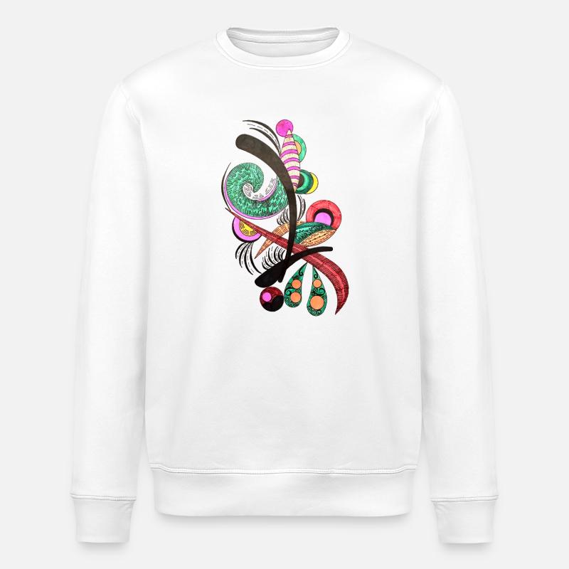 Abstrakte Farbspiralen - Stanley/Stella Unisex Bio-Sweatshirt ROLLER - Weiß