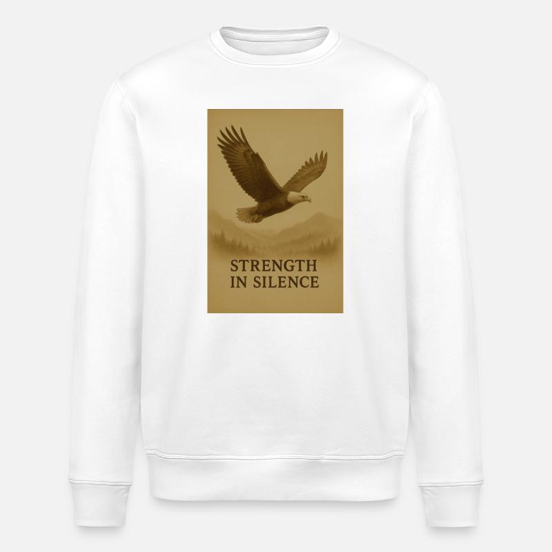 Strength in Silence Eagle - Stanley/Stella ROLLER Unisex Organic Sweatshirt - white