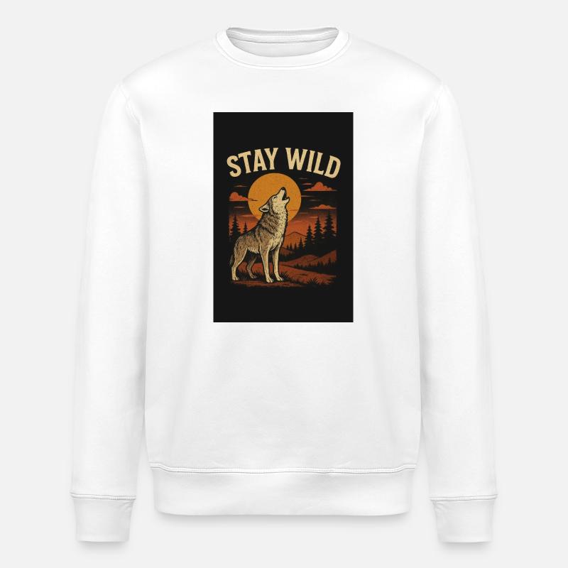 Wolf Wild  - Sweat bio ROLLER Stanley/Stella Unisexe - blanc