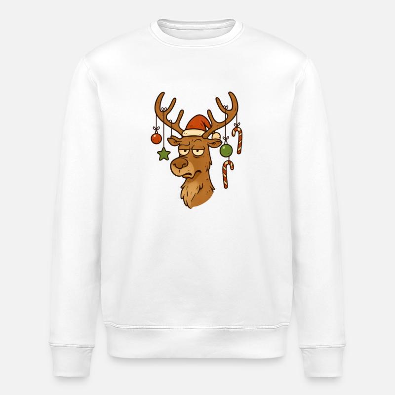 Weihnachten Rudolf Merry Christmas - Stanley/Stella Unisex Bio-Sweatshirt ROLLER - Weiß
