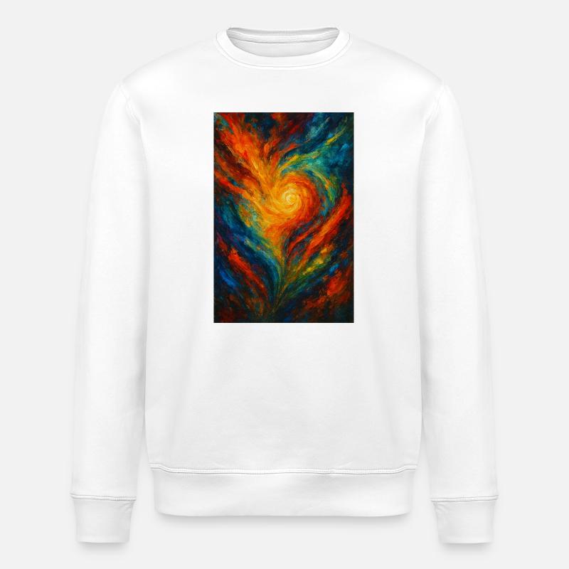 Chromatisches Wirbel-Abstraktes Feuer - Stanley/Stella Unisex Bio-Sweatshirt ROLLER - Weiß