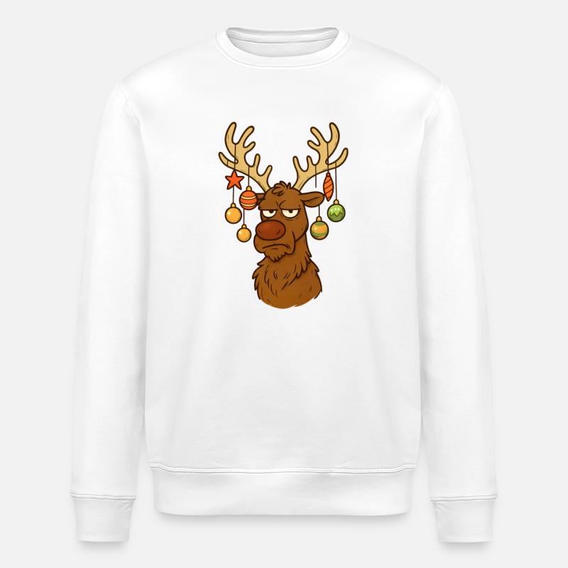 Rentier Hirsch Weihnachten - Stanley/Stella Unisex Bio-Sweatshirt ROLLER - Weiß