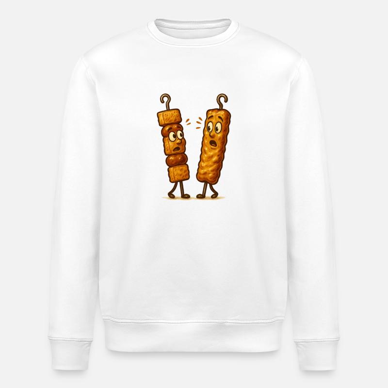 Schaschlik vs Kebab - Stanley/Stella Unisex Bio-Sweatshirt ROLLER - Weiß