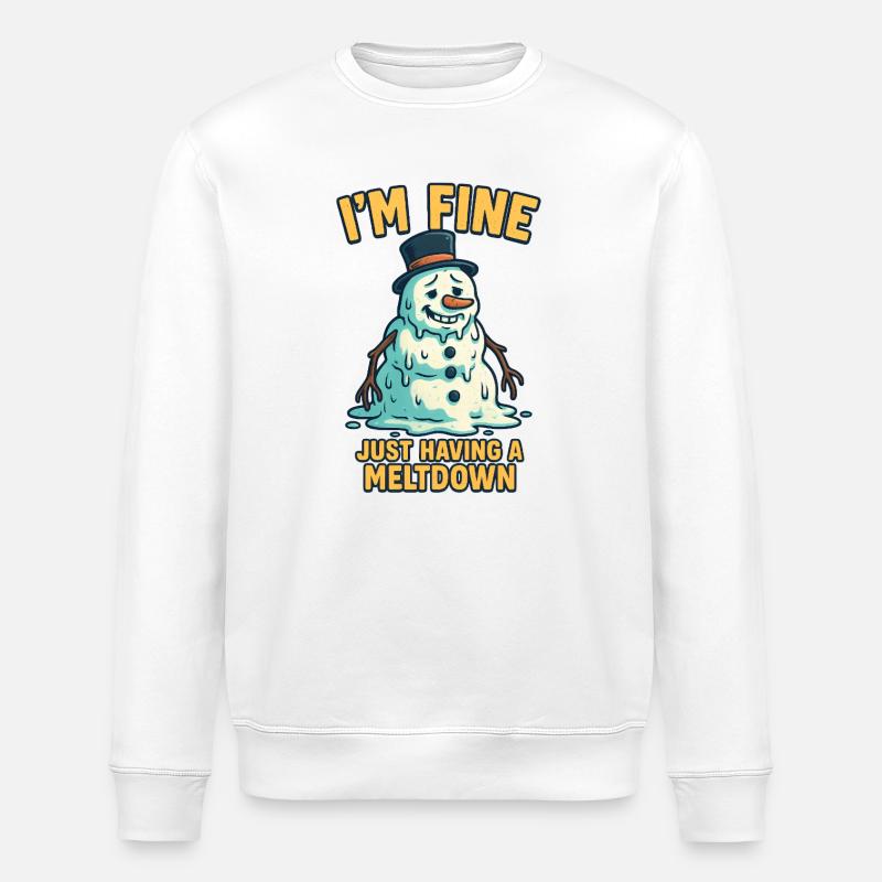 Schmelzender Schneemann - Stanley/Stella Unisex Bio-Sweatshirt ROLLER - Weiß