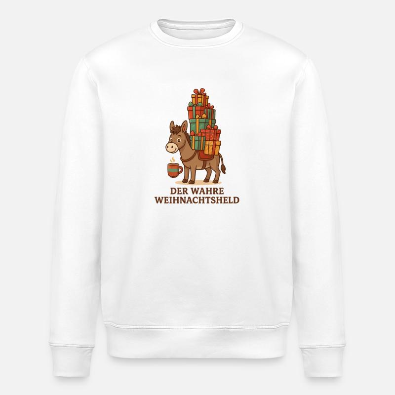 Der wahre Weihnachtsheld - Stanley/Stella Unisex Bio-Sweatshirt ROLLER - Weiß