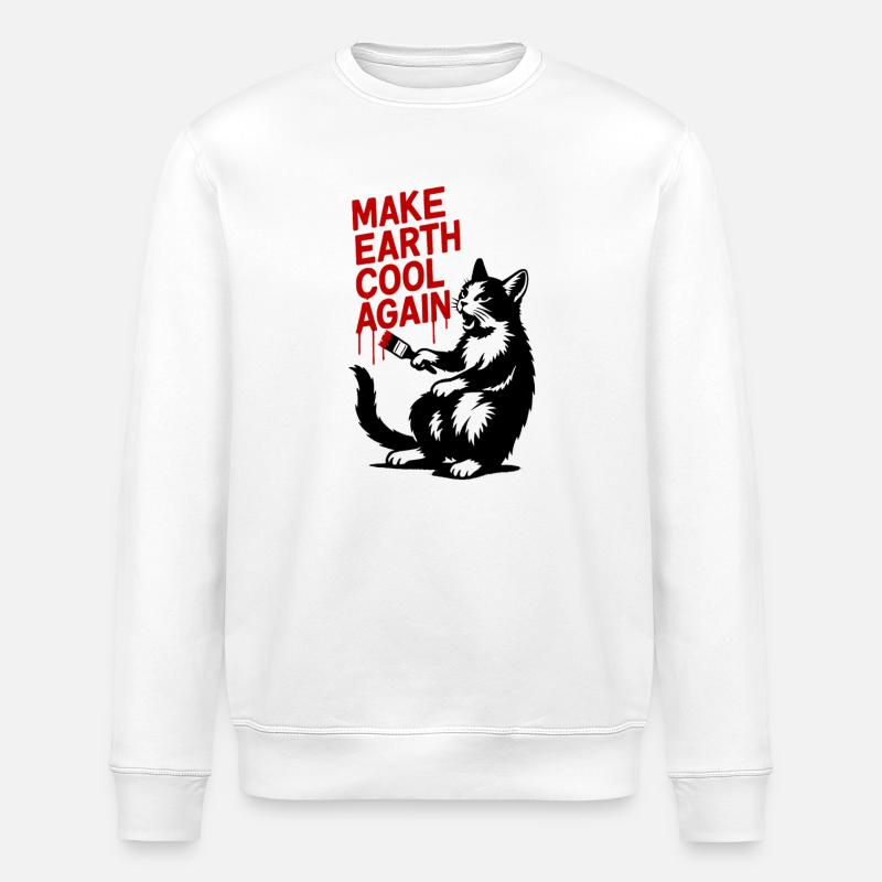 Make Earth Cool Again Wolf Print - Stanley/Stella Unisex Bio-Sweatshirt ROLLER - Weiß
