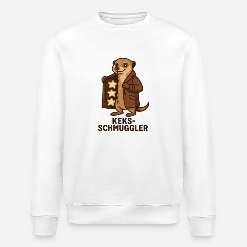 Keks Schmuggler Meerkat - Stanley/Stella Unisex Bio-Sweatshirt ROLLER - Weiß