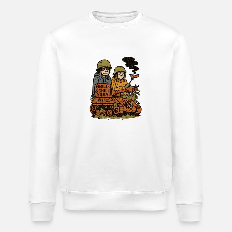 Grill & Chill Battalion - Stanley/Stella Unisex Bio-Sweatshirt ROLLER - Weiß