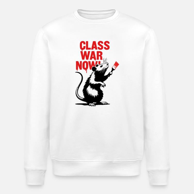 Provokante Ratten-Graffiti - Stanley/Stella Unisex Bio-Sweatshirt ROLLER - Weiß