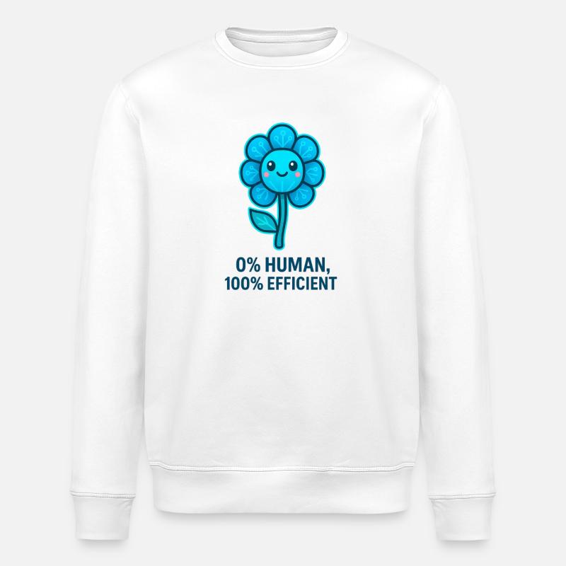 Blütenroboter 0% Mensch - Stanley/Stella Unisex Bio-Sweatshirt ROLLER - Weiß
