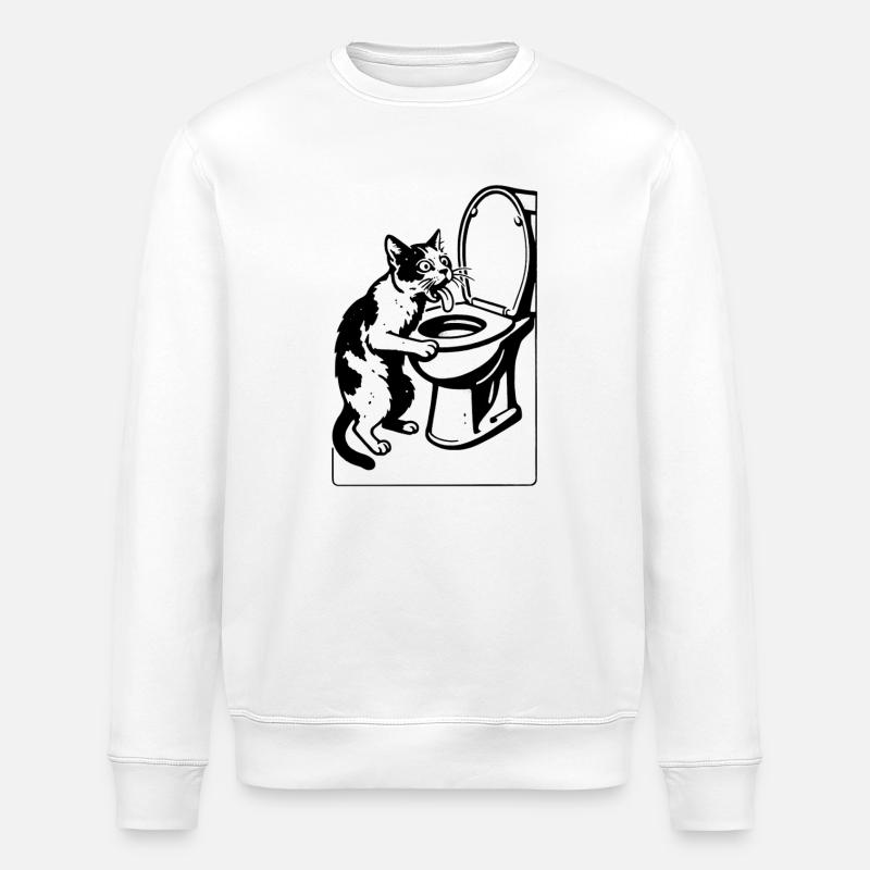 Katzentoilette Witz - Stanley/Stella Unisex Bio-Sweatshirt ROLLER - Weiß